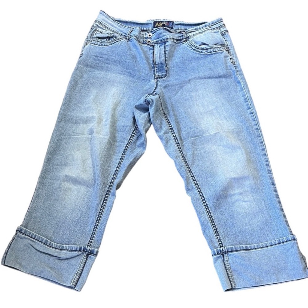 Angels Low Rise Denim Cuffed Capris